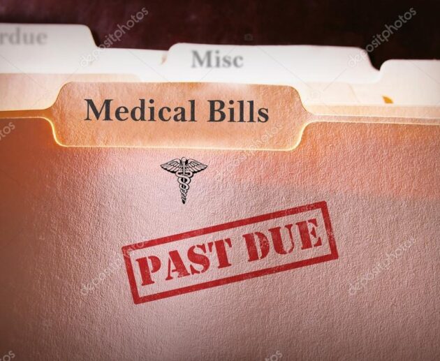 Folder In Filing Cabinet Titled Medical Bills